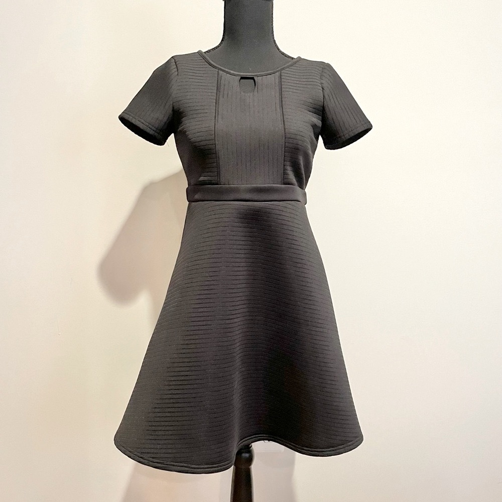 Girls short sleeve fit and flare dress.
